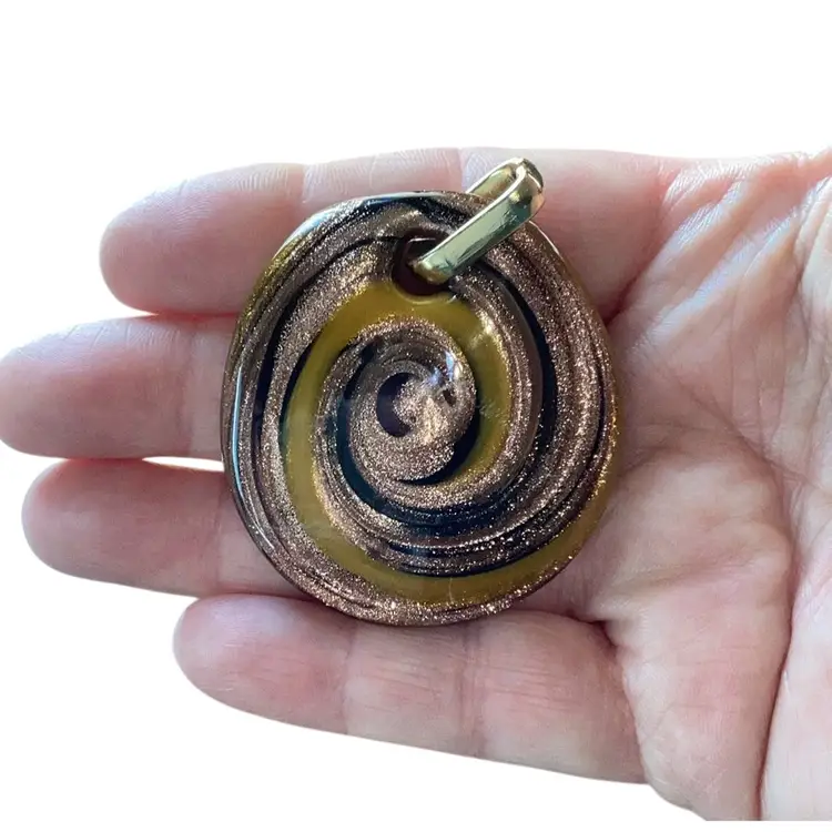 Murano Gold/ Yellow Pendant 2.5” Absolutely Stunning