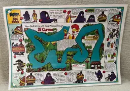 1977 Ronald McDonald Corp Activity Paper Plastic Laminate Placemat Bike Safety +