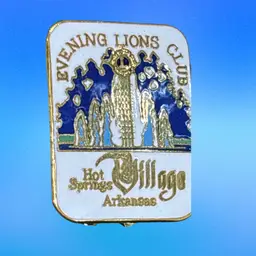 Lions Club Pin – Evening Lions Club Hot Springs Village Arkansas – Enamel Lapel Collectible