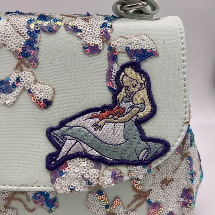 Alice Floral Sequin Loungefly Handbag NWT