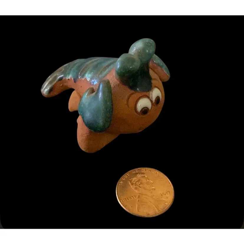 #06- Vintage 1960-70s Barro Mud Clay Terracotta Animal Sculpture Figurine Made In Costa Rica Hand Made As Pictured