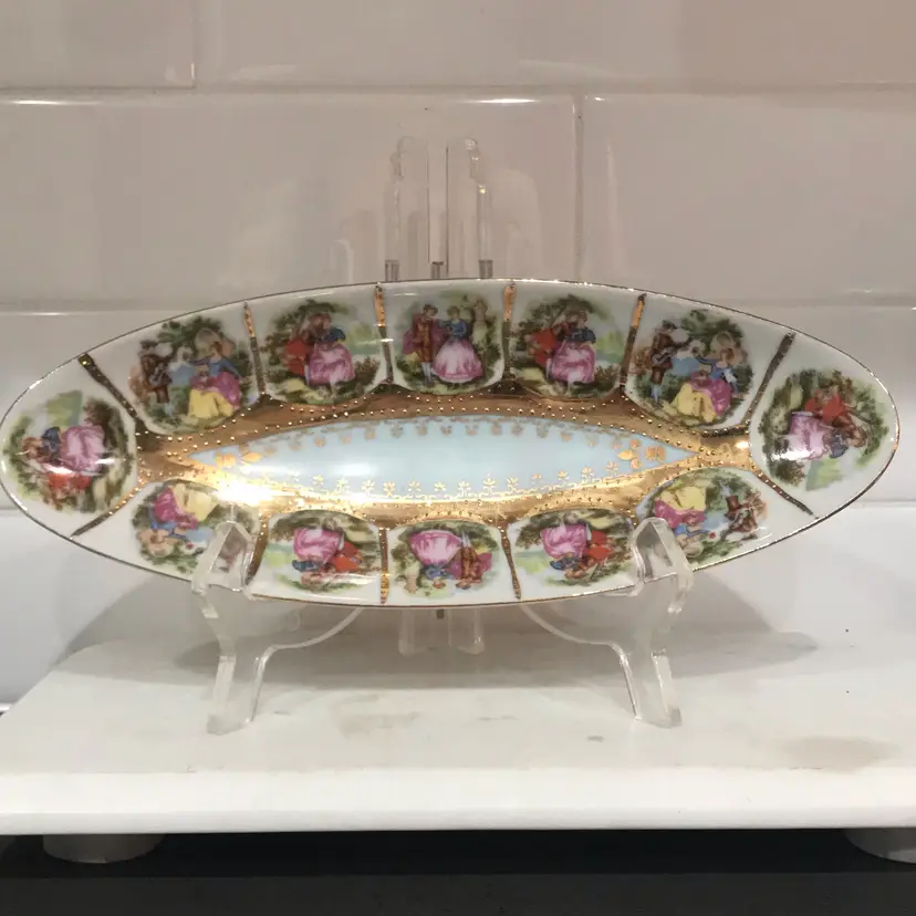 Vintage Royal Vienna Gold Gilt Porcelain Relish Dish