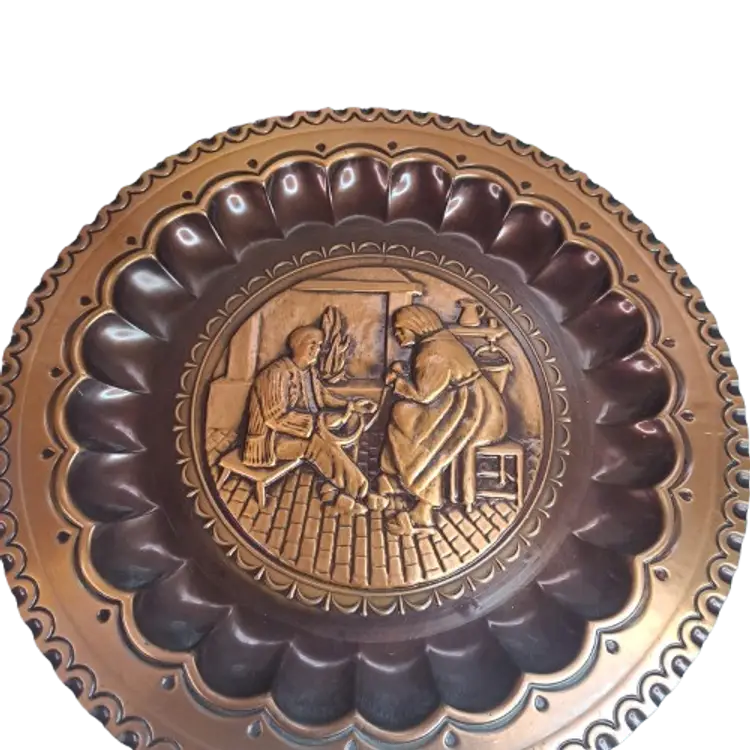 Vintage Copper Embossed Plate
