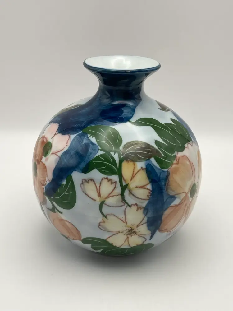 Vintage, Andrea by Sadek, Ceramic, Handpainted Vase, Floral/Dogwood Designs, 5”