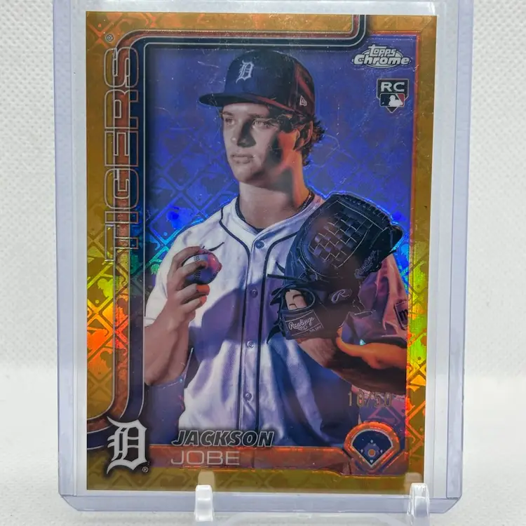 Jackson Jobe 2025 Topps Chrome Image Variation Logofractor Gold /50 RC Detroit Tigers