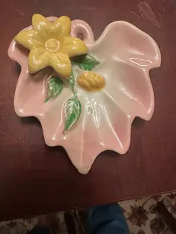 Opco Pottery  1940's Ceramic Trinket Dish Or Teabag Holder