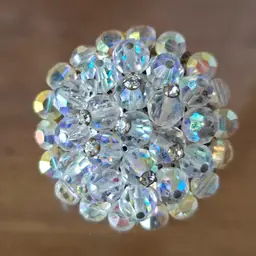 Vintage Aurora Borealis Crystal Cluster Brooch