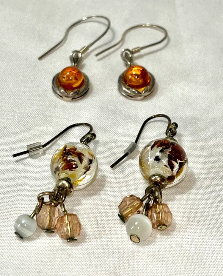 Vintage Pierced Earrings 2 Pair