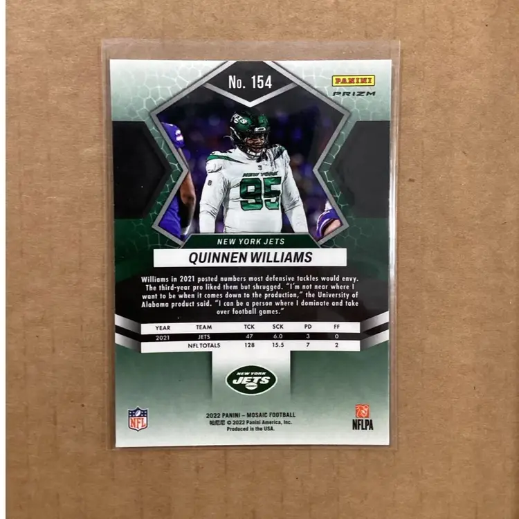 Quinnen Williams 2022 Panini Mosaic #154 Silver Prizm New York Jets