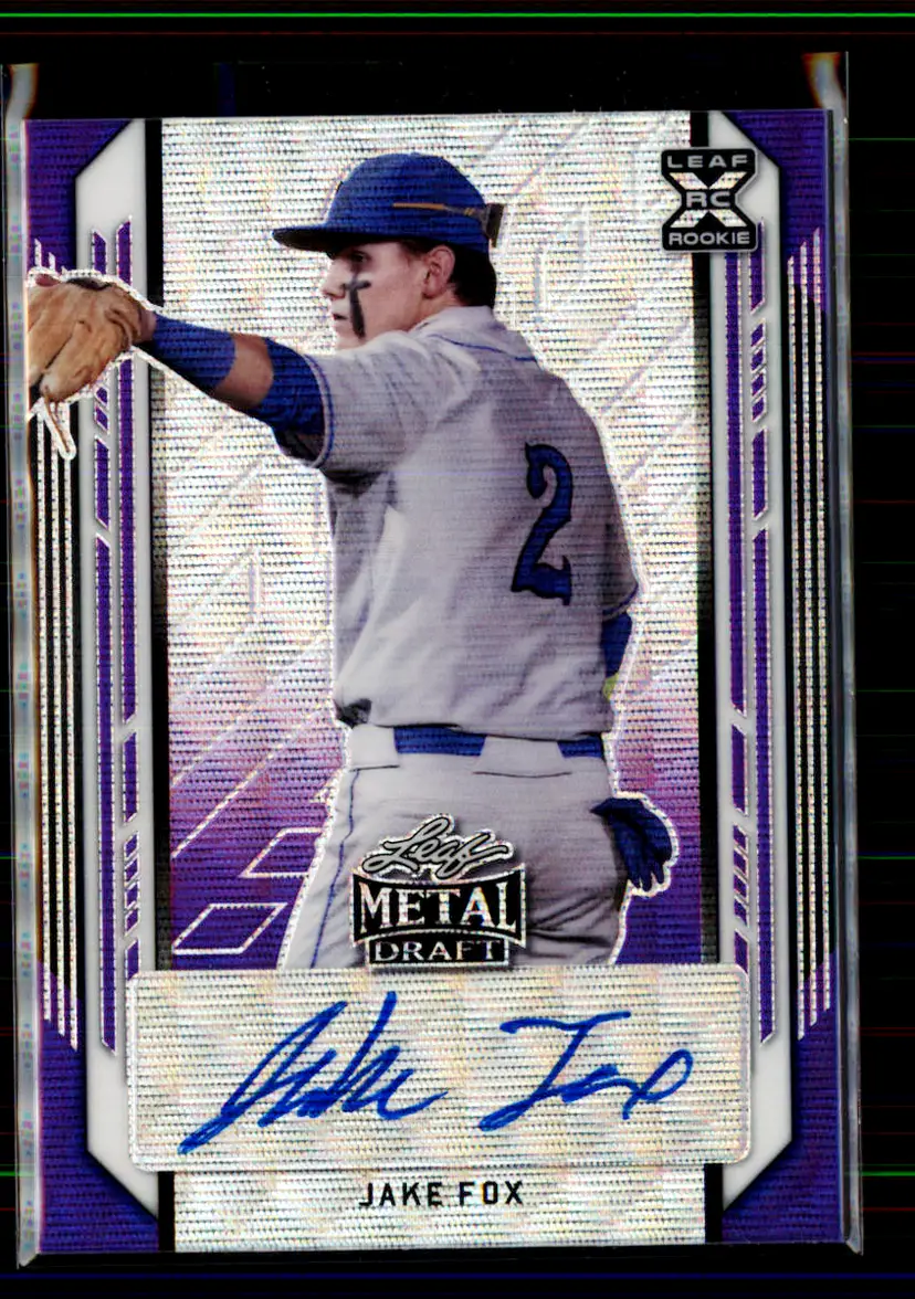 Jake Fox #/15 2021 Leaf Metal Draft Purple Wave #BA-JF1 - nan - (151-75)