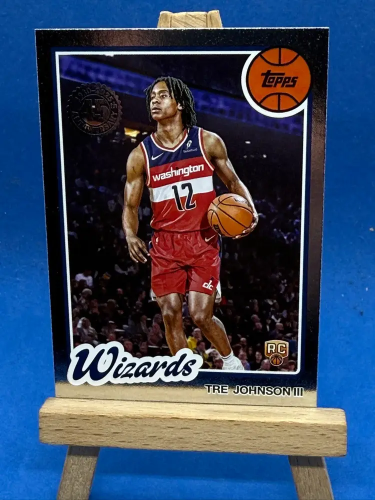 2025-26 Topps Tre Johnson III RC 45th Anniversary Silver Foil Washington Wizards A89