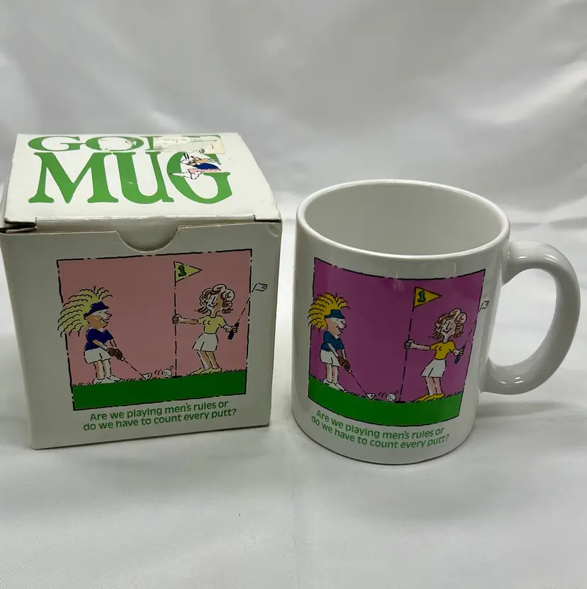 Women's Golf Mug 'Are we playing men's rules or do we have to count every putt?'