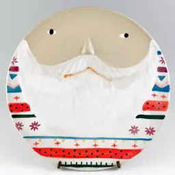 4 Anthropologie/Fotini Tikkou Santa Christmas Stoneware Small Desert Plates 2023