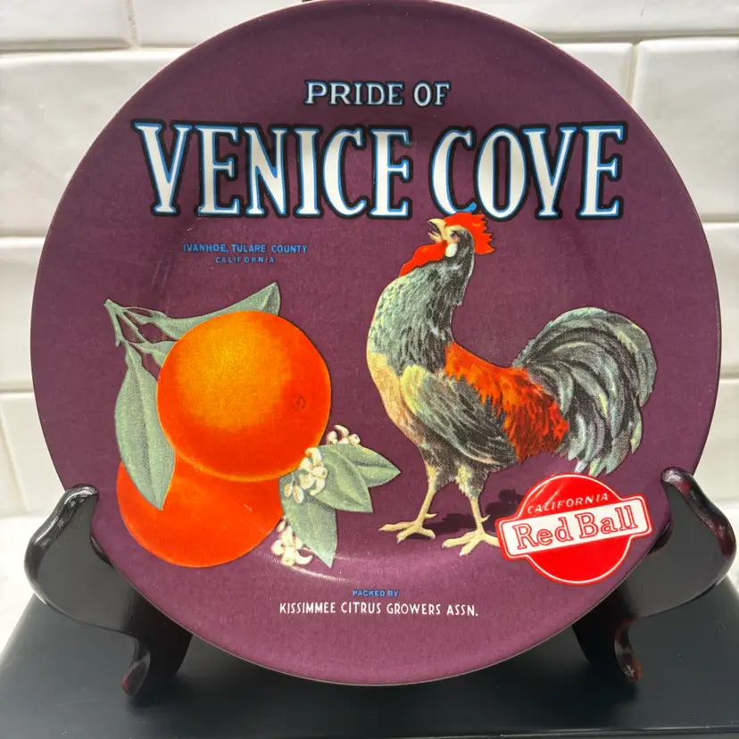 Oneida Vintage Label Plate: Venice Cove Graphic