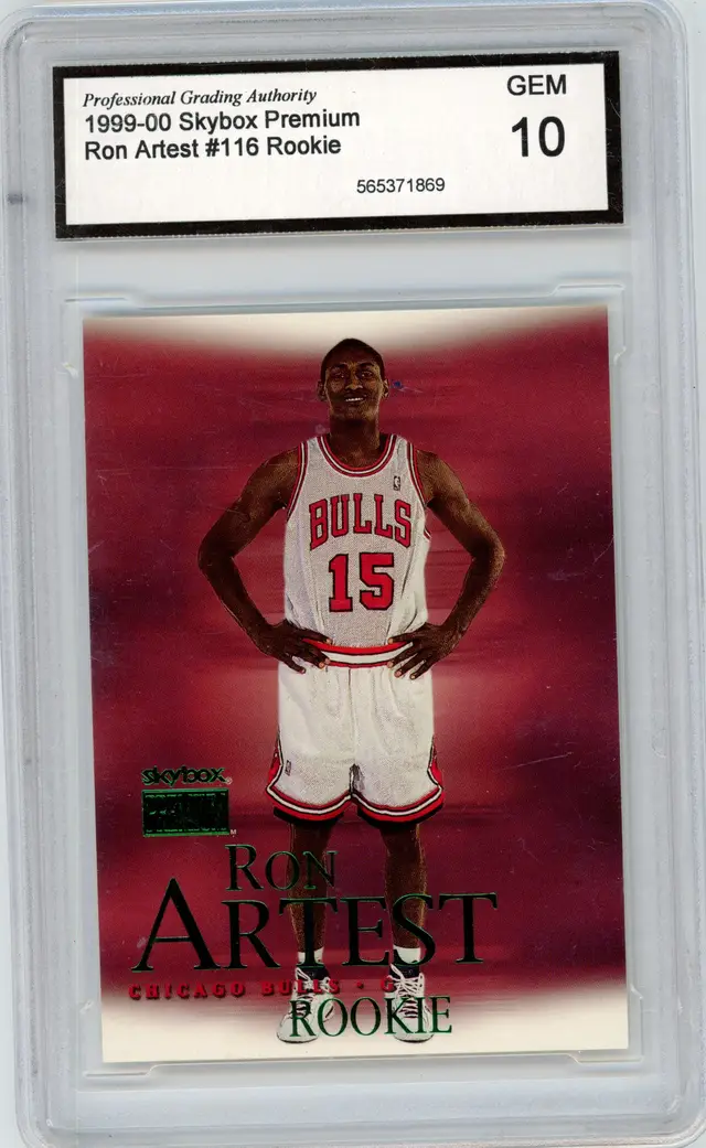 1999-00 Skybox Premium RON ARTEST RC Rookie #116 BULLS PGA 10 GEM