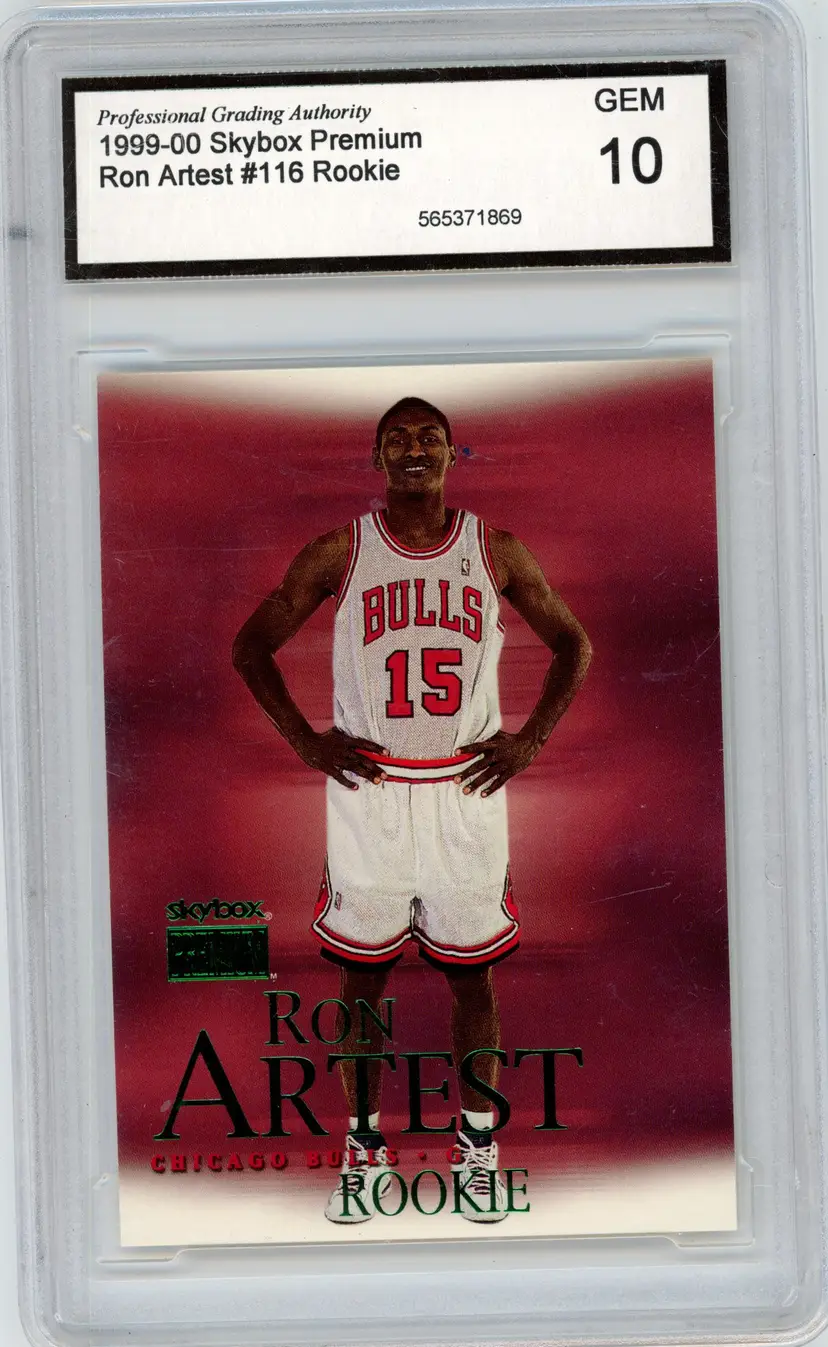 1999-00 Skybox Premium RON ARTEST RC Rookie #116 BULLS PGA 10 GEM
