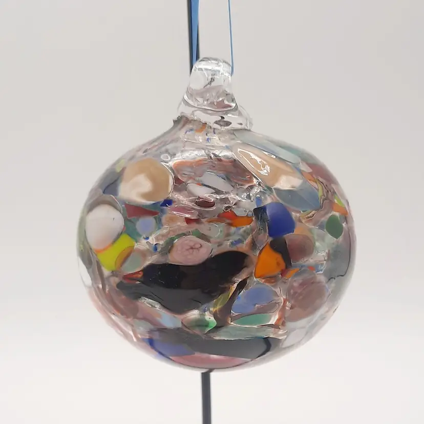 Art Glass Multi-colored Orb Ornament
