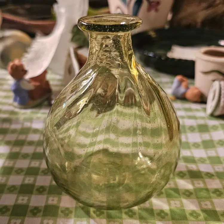 Green hand blown glass