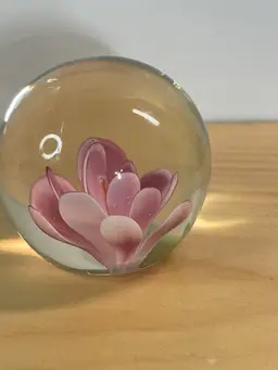 Miniature Pink Flower Paperweight