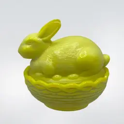 Mosser Dandelion Bunny In A Basket, 4-1/2” Tall x 4” Wide