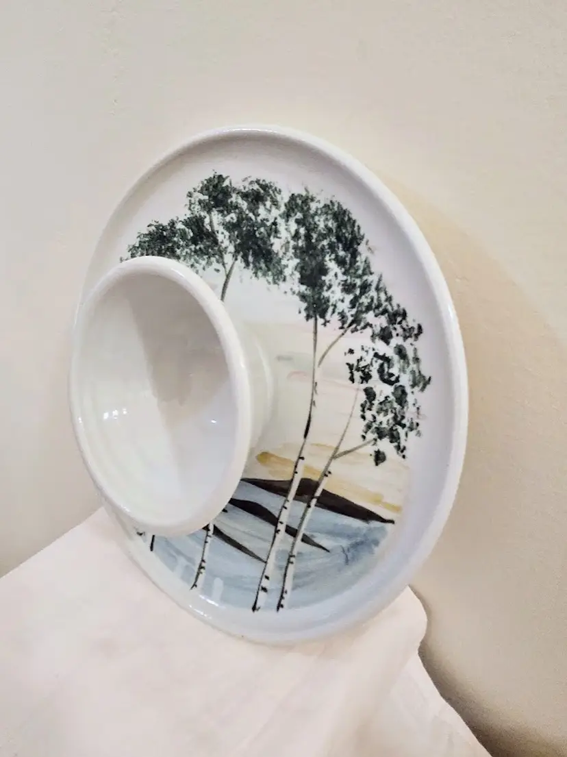 Georgetown Pottery Chip and Dip Tray - Birch Point Pattern