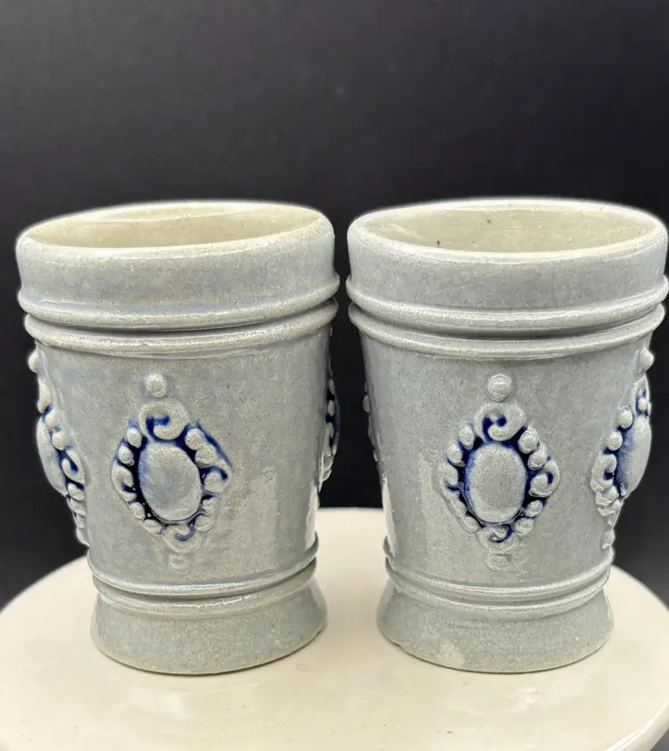 Vintage Miniature Steins, German, King, blue-gray