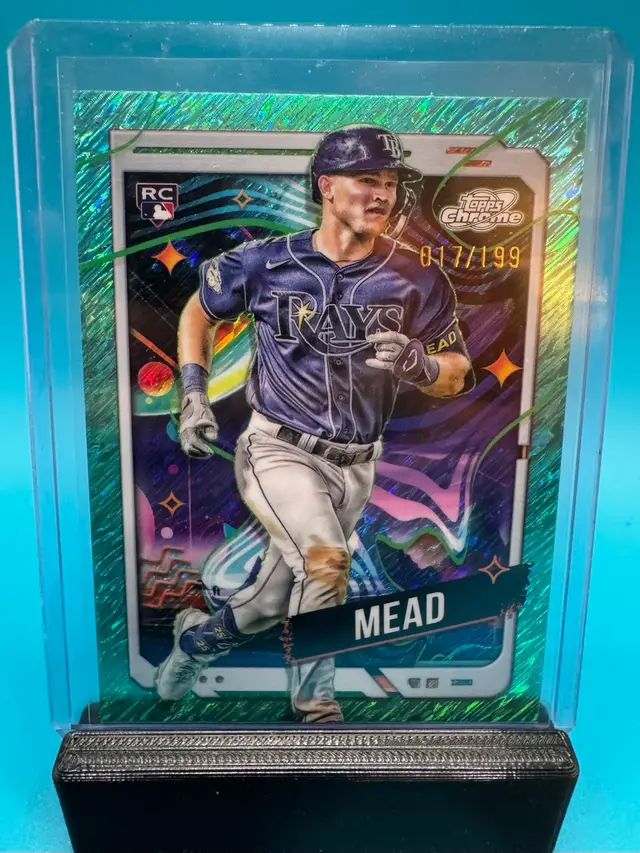 Curtis Mead Topps Cosmic Chrome Aqua Equinox Refractor /199 RC Tampa Bay Rays