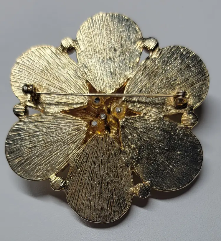 Large Vintage Flower Brooch - GLOWER!