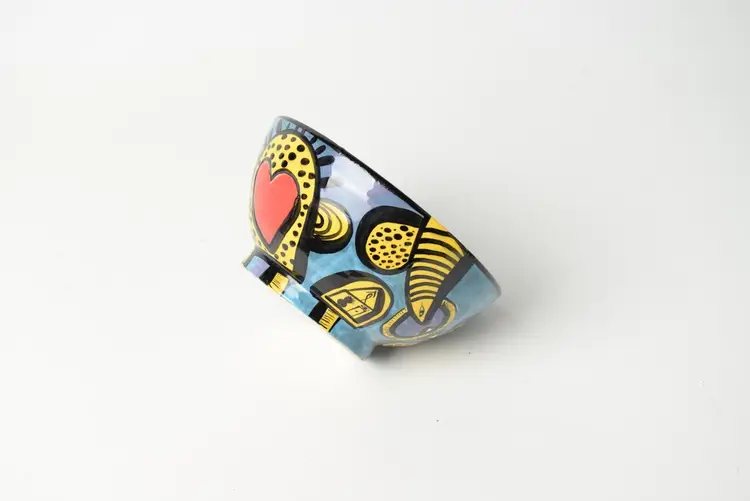 Decorative Art Bowl Hand-Painted Pottery By Don Nakamura