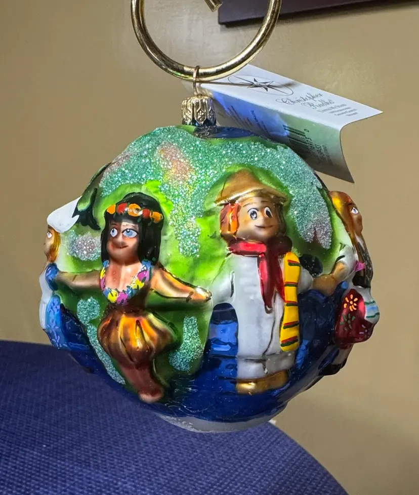 Christopher Radko "United We Stand" Blown Glass Christmas Ornament - 1999