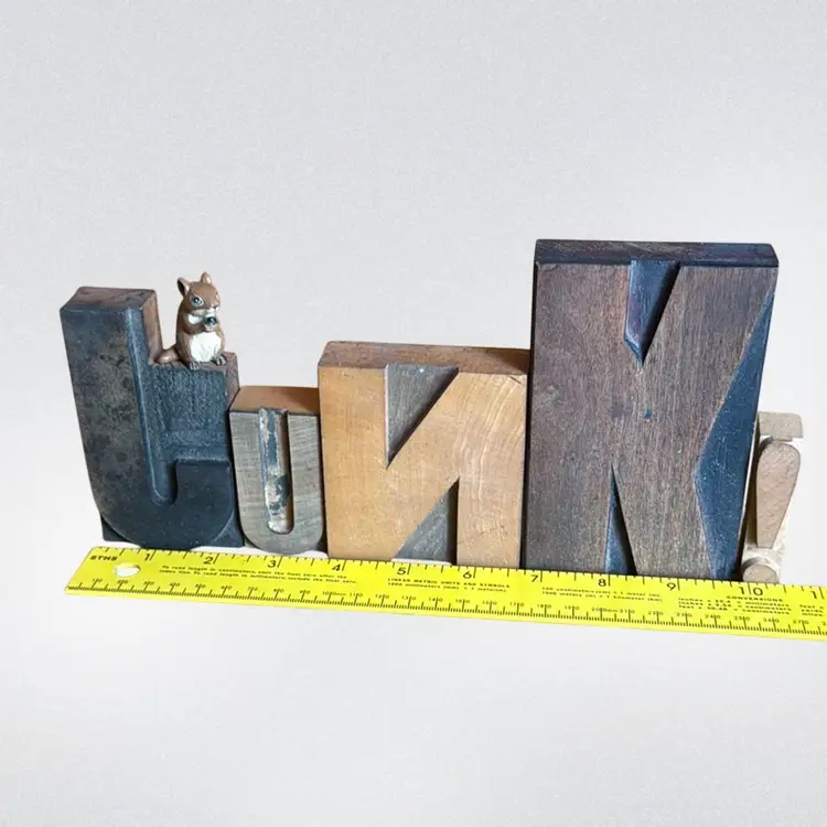 Lot Of Antique Wood Printer Blocks