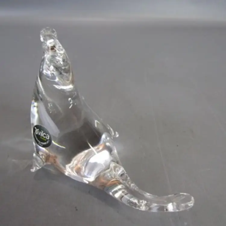 Vintage Vilca Atelier Italian Lead Glass Decor Seal Figure 4.5" x 5" Sea Lion Italy