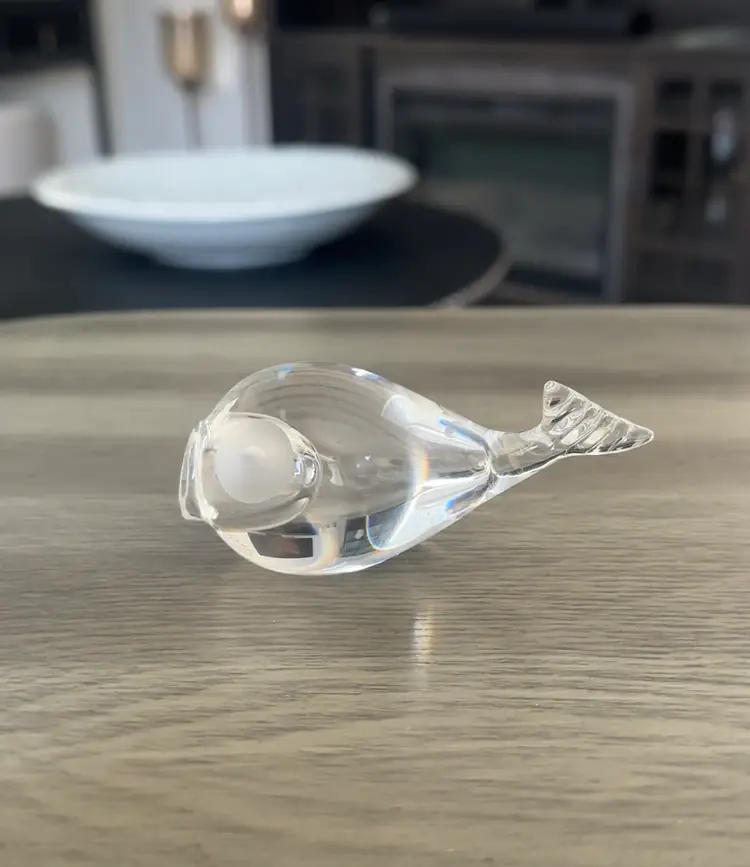 MCM Hadeland Glassverk Norway Hand Blown Glass Fish Collectible Glass Figurine