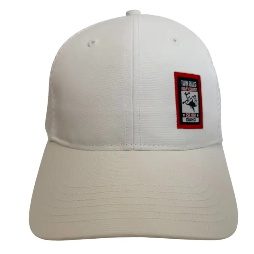 Twin Falls Idaho Golf Course White Unisex Adjustable Golf Hat by Richardson