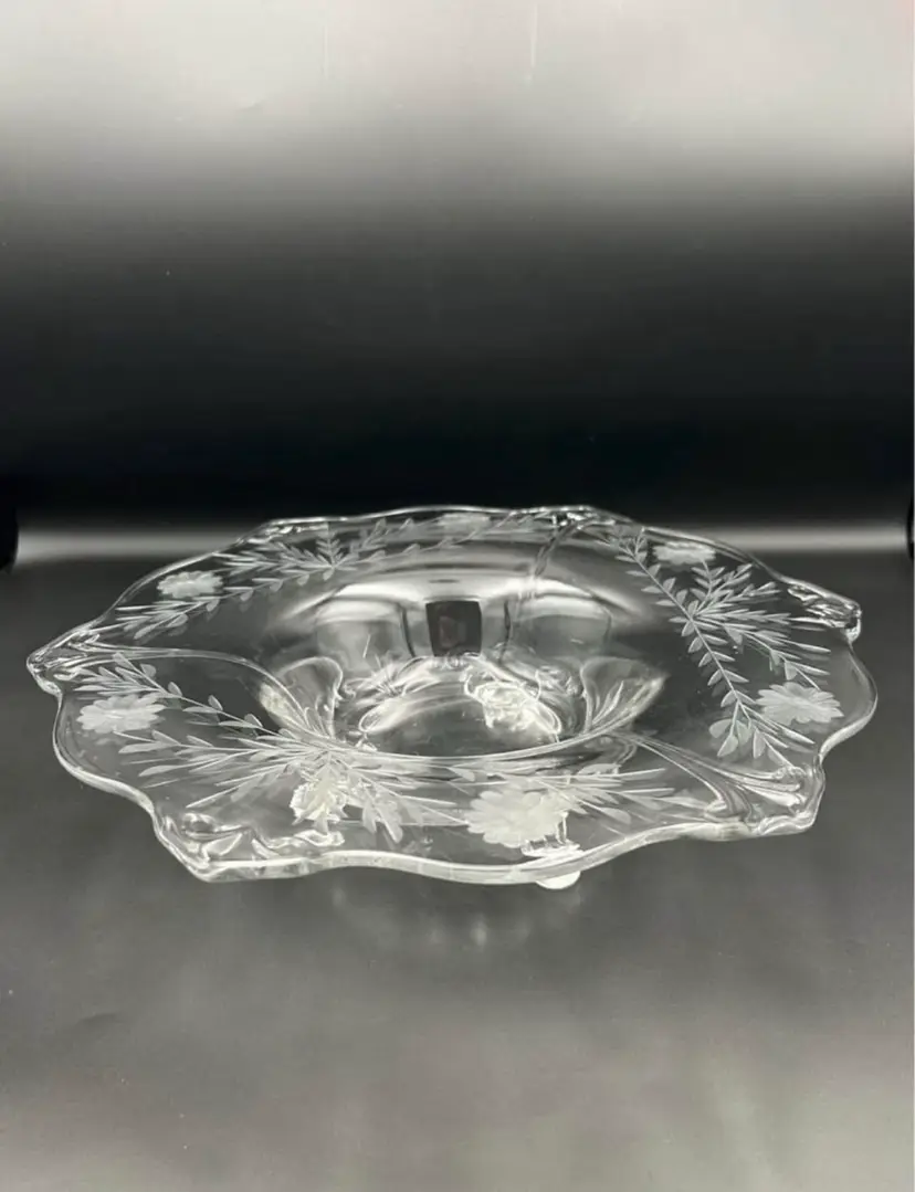 Vintage Indiana Glass Footed Centerpiece Bowl