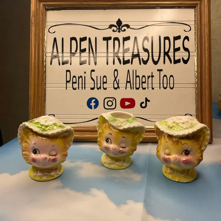 1950’s Enesco Miss Priss Toothpick Holder & S&P Shakers