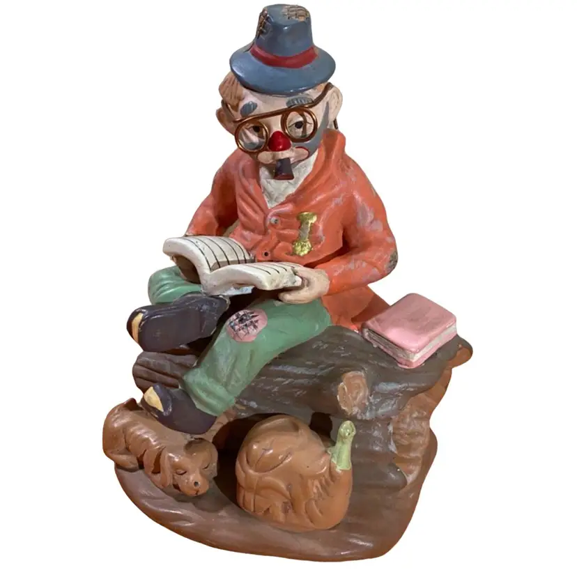Studious Clown Figurine