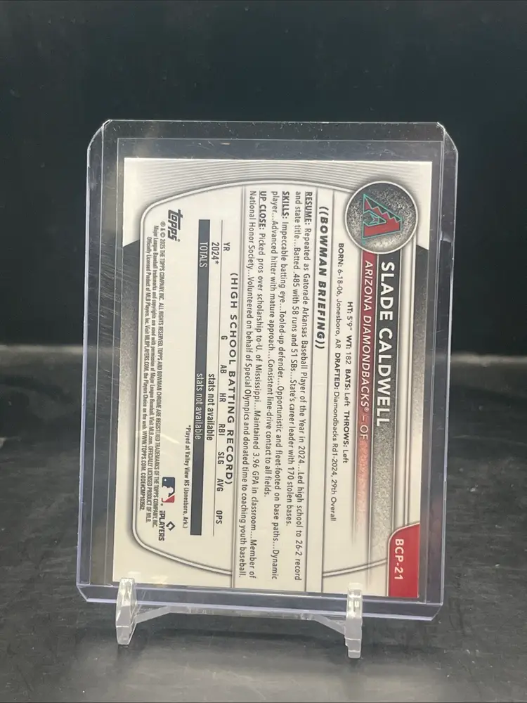 2025 Bowman Slade Caldwell 1st Mega Box Mojo Arizona Diamondbacks