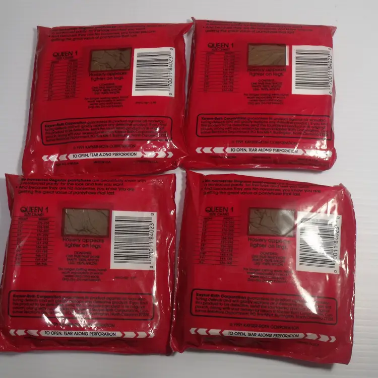 4 No Nonsense Regular Pantyhose 26 Tan Size Queen 1 -136-200lbs Vtg 1991