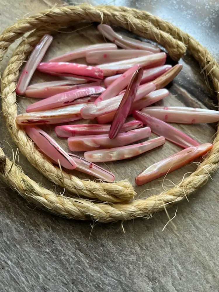 Pink Dyed Mother of Pearl Shell Beads  #10 CLOSEOUT AUCTION