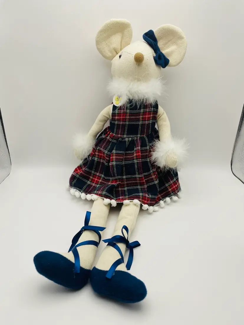 Adorable 22” Tall Mouse Doll!, Faux Feathers, Ballerina Shoes, Marjolein Bastin Necklace