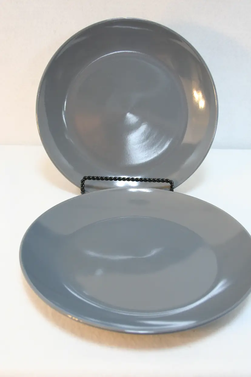 Royal Norfolk RNF54 dark Gray 10.5" Ceramic Dinner Plates Set of 2