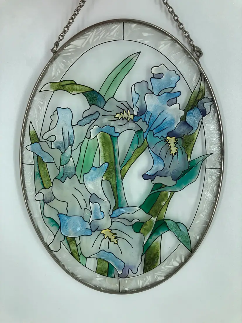 Amia Stained Glass Iris Flowers Sun Catcher