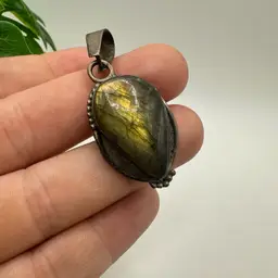 Vintage Sterling Silver Labradorite Pendant