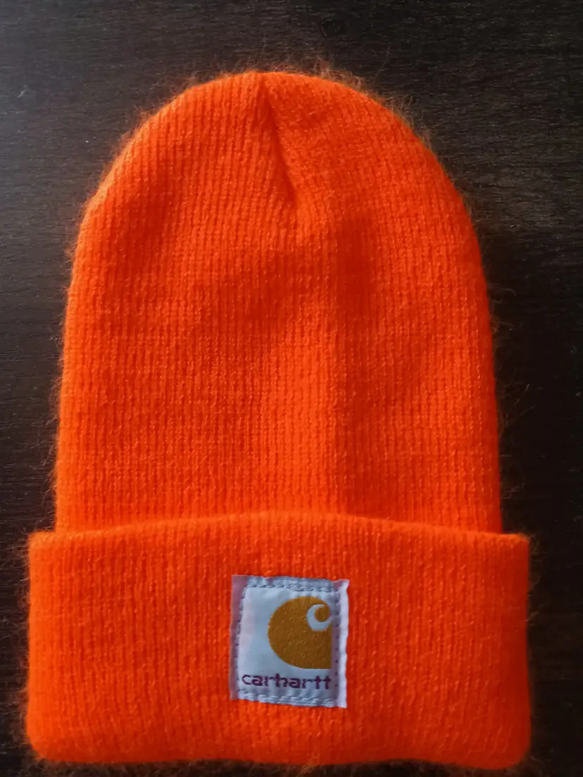 Carhartt Youth Knit Beanie Blaze Orange Kids Cuffed Winter Hat