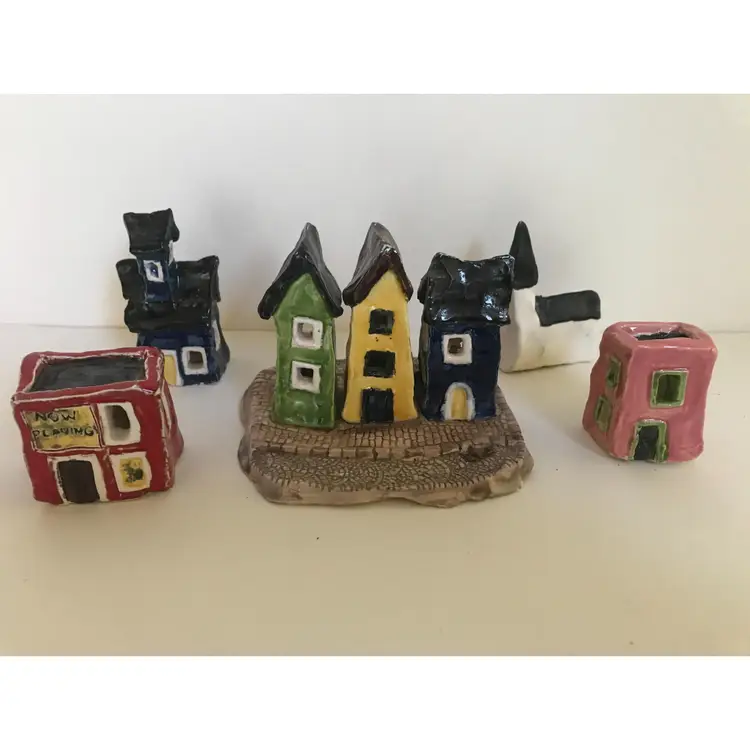 Hand built Pottery Village including Cafe, Church, theater/Jewelry store, school and houses.