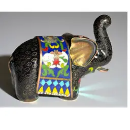 Vintage Chinese Cloisonné Elephant - 2”