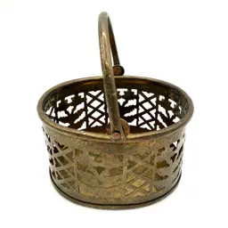 Vintage Mini Brass Basket