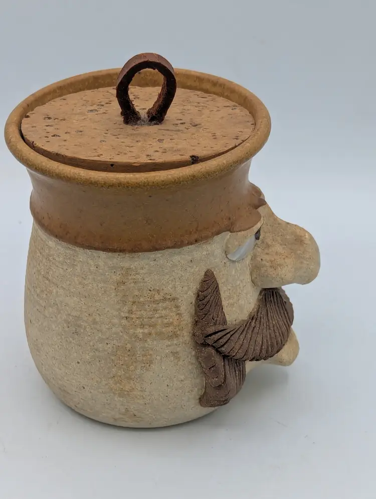David Renfroe Studio Art Pottery Ginger Jar W/ Cork Stopper Vase Canister Signed