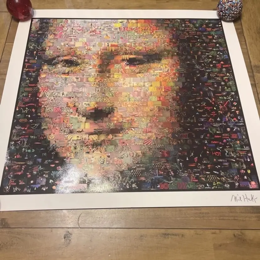 NEIL J FARKAS - "Mona Lisa" Mosaic Seriolithograph Print Signed 29 x27